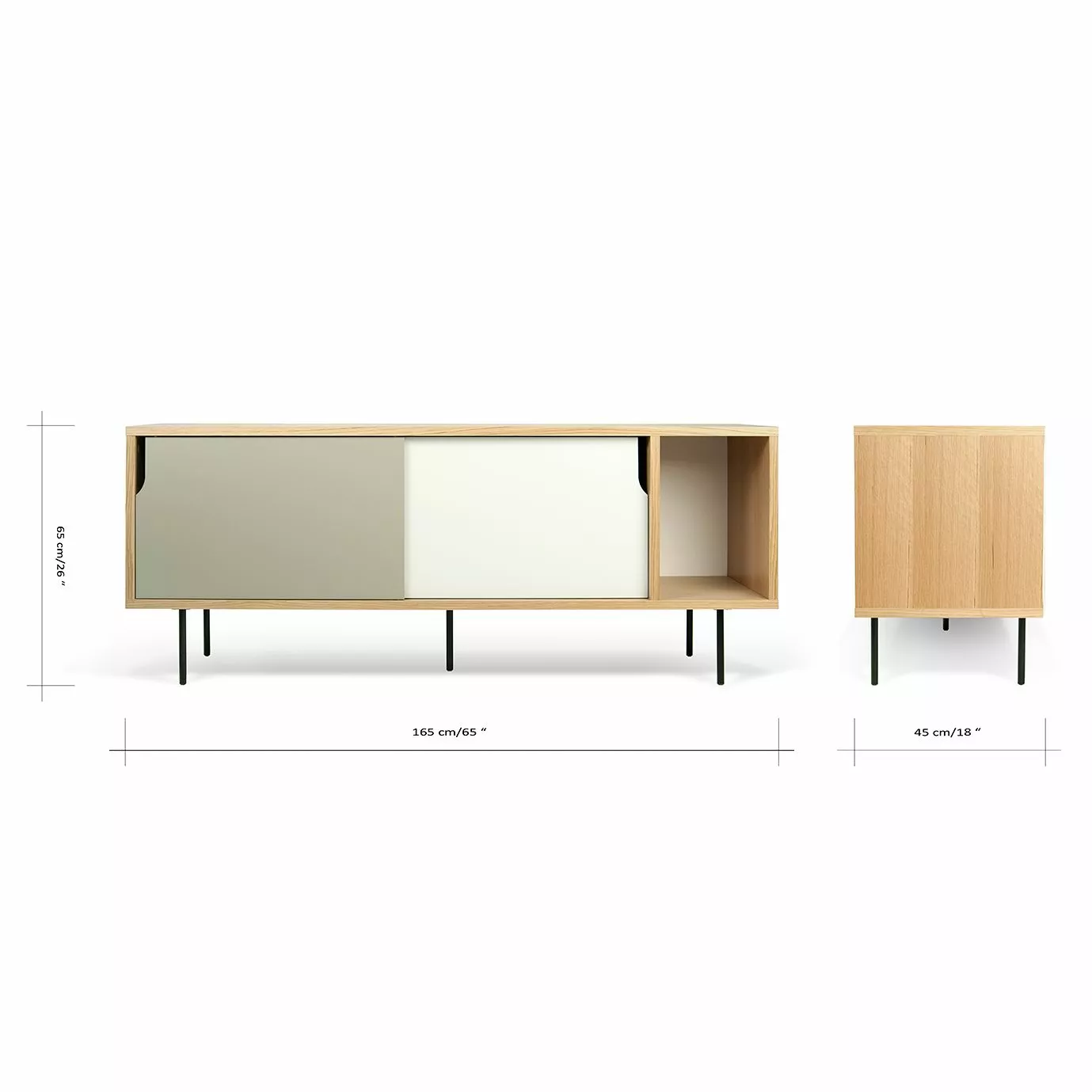 Temahome Sideboard Noa II - Weiß / Steingrau - Eiche 8 Temahome Sideboard Noa II - Weiß / Steingrau - Eiche – Bild 6