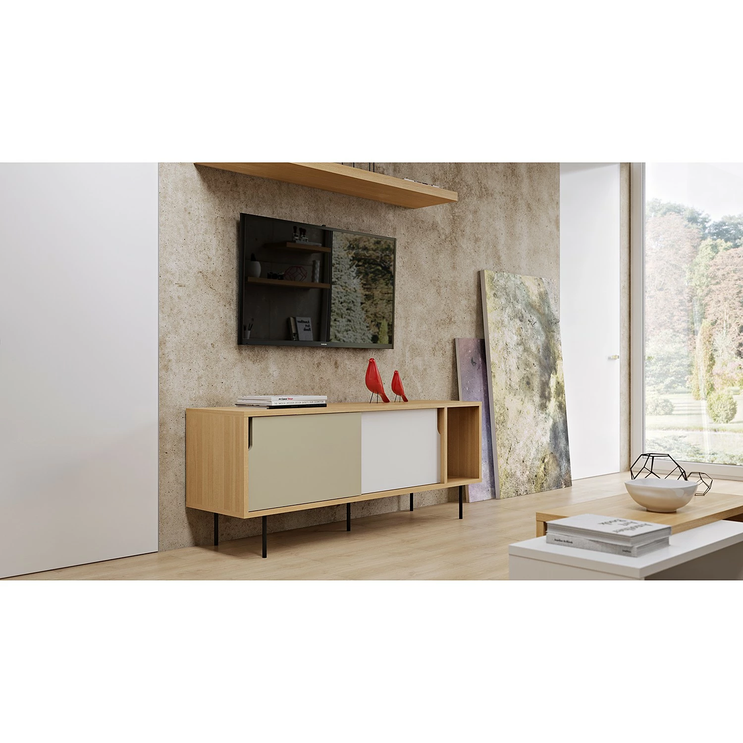 Temahome Sideboard Noa II - Weiß / Steingrau - Eiche 5 Temahome Sideboard Noa II - Weiß / Steingrau - Eiche – Bild 3