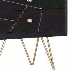 Jack & Alice Regal Towa - Akazie massiv / Metall - Schwarz / Gold -Büromöbel Verkaufsgeschäft 1000172964 190503 07493700073 GALLERYIMAGES P000000001000172964