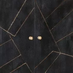 Jack & Alice Sideboard Towa - Akazie massiv / Metall - Schwarz / Gold -Büromöbel Verkaufsgeschäft 1000172965 190503 07493700077 GALLERYIMAGES P000000001000172965