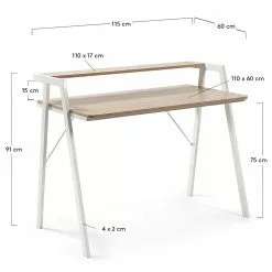 Norrwood Schreibtisch Heusy - Eiche Dekor / Weiß -Büromöbel Verkaufsgeschäft 1000176580 190612 11443800014 GALLERYIMAGES P000000001000176580