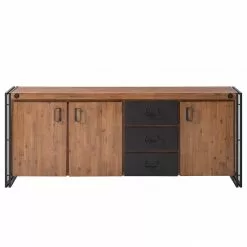 Ars manufacti Sideboard Manchester IV - Akazie massiv / Metall - Akazie / Anthrazit -Büromöbel Verkaufsgeschäft 1000176686 200115 06054700008 DETAILS P000000001000176686