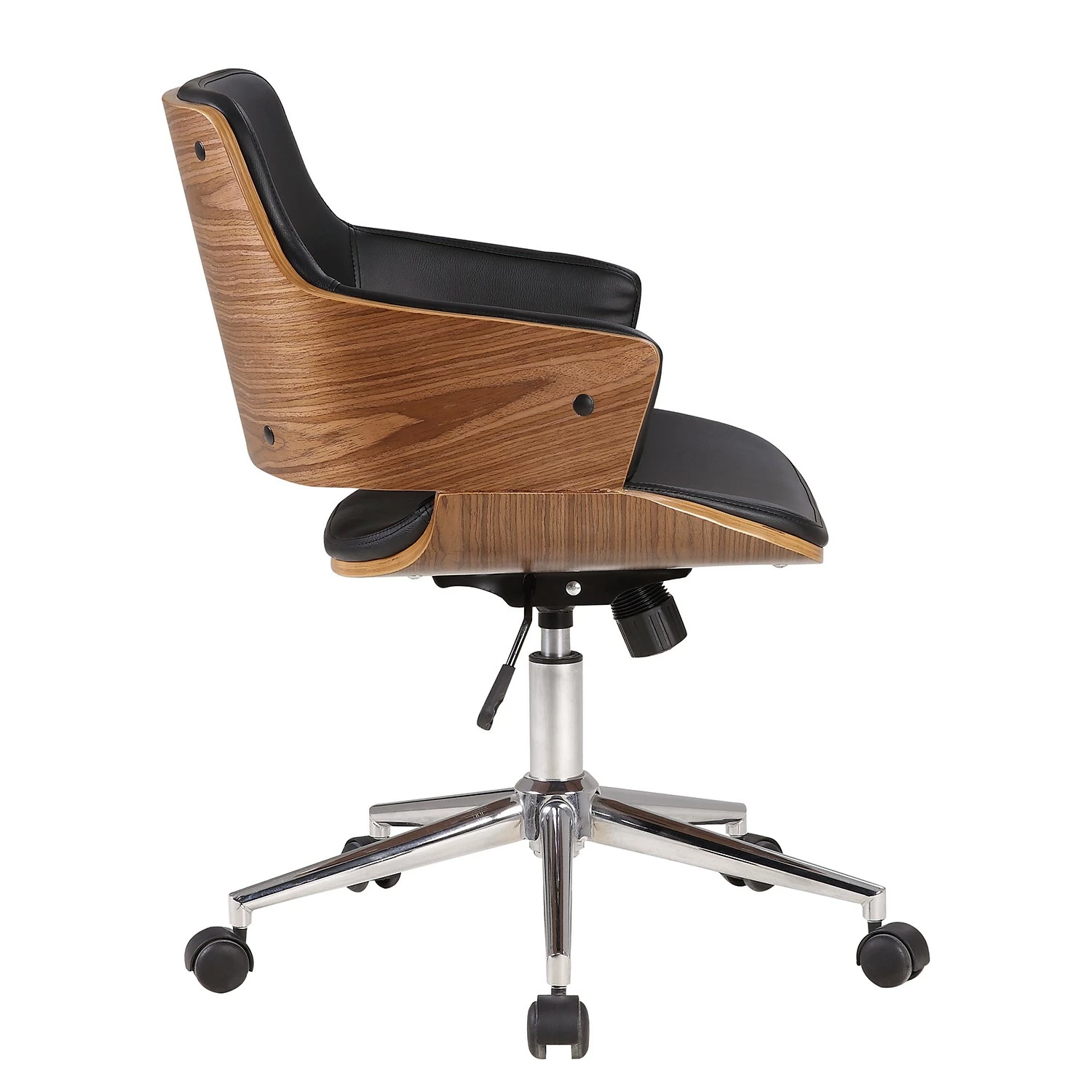 Studio Copenhagen Bürodrehstuhl Elzito - Kunstleder / Stahl - Schwarz / Chrom 6 Studio Copenhagen Bürodrehstuhl Elzito - Kunstleder / Stahl - Schwarz / Chrom – Bild 4