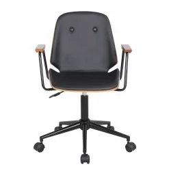 Mørteens Bürodrehstuhl Ganalu II - Kunstleder / Metall - Schwarz / Walnuss -Büromöbel Verkaufsgeschäft 1000176723 190614 12072000128 GALLERYIMAGES P000000001000176723