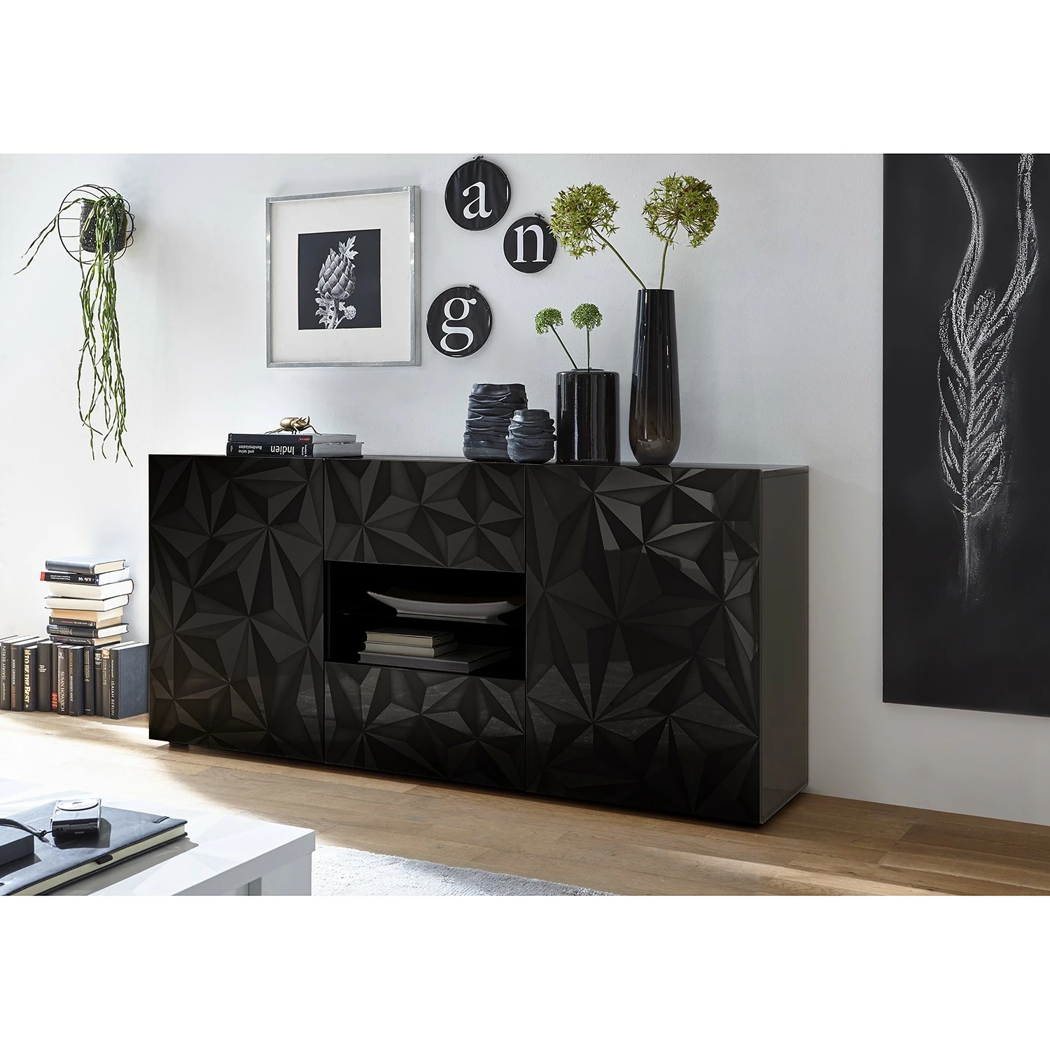 LC Spa Sideboard Prisma II - Hochglanz Anthrazit 4 LC Spa Sideboard Prisma II - Hochglanz Anthrazit – Bild 2