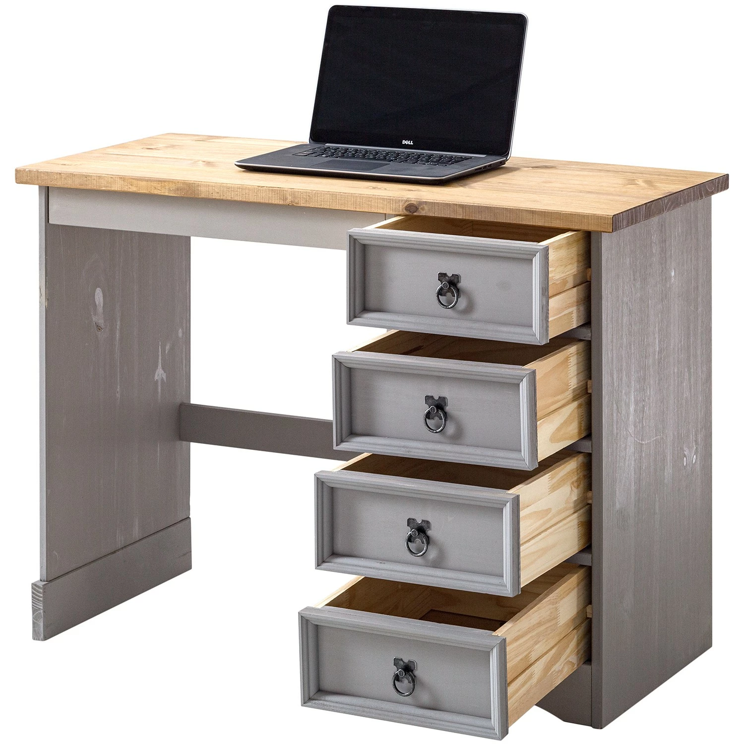 Maison Belfort Schreibtisch Finca Rustica II - Kiefer massiv - Kiefer Grau 10 Maison Belfort Schreibtisch Finca Rustica II - Kiefer massiv - Kiefer Grau – Bild 8