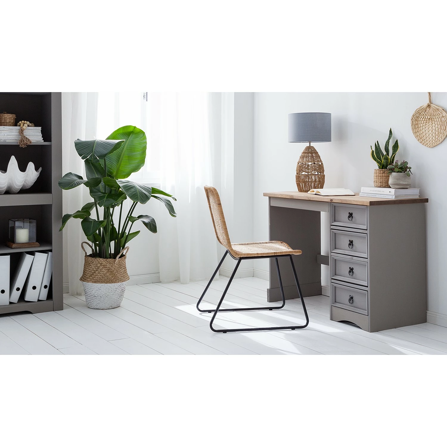 Maison Belfort Schreibtisch Finca Rustica II - Kiefer massiv - Kiefer Grau 4 Maison Belfort Schreibtisch Finca Rustica II - Kiefer massiv - Kiefer Grau – Bild 2