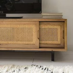 Ars manufacti TV-Lowboard Vina - Mango massiv / Wiener Geflecht - Mango / Schwarz -Büromöbel Verkaufsgeschäft 1000178070 200320 14034600005 DETAILS P000000001000178070