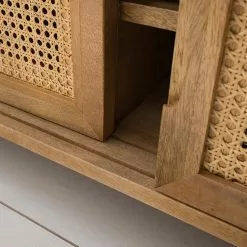 Ars manufacti TV-Lowboard Vina - Mango massiv / Wiener Geflecht - Mango / Schwarz -Büromöbel Verkaufsgeschäft 1000178070 200320 14034600006 DETAILS P000000001000178070