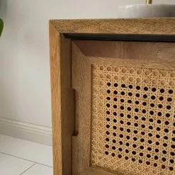 Ars manufacti TV-Lowboard Vina - Mango massiv / Wiener Geflecht - Mango / Schwarz -Büromöbel Verkaufsgeschäft 1000178070 200320 14034700007 DETAILS P000000001000178070