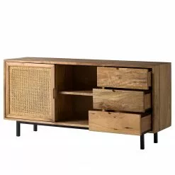 Ars manufacti Sideboard Vina I - Mango massiv / Wiener Geflecht - Mango / Schwarz -Büromöbel Verkaufsgeschäft 1000178078 200225 13061200016 DETAILS P000000001000178078