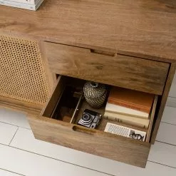 Ars manufacti Sideboard Vina I - Mango massiv / Wiener Geflecht - Mango / Schwarz -Büromöbel Verkaufsgeschäft 1000178078 200317 14181500003 DETAILS P000000001000178078