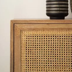 Ars manufacti Sideboard Vina I - Mango massiv / Wiener Geflecht - Mango / Schwarz -Büromöbel Verkaufsgeschäft 1000178078 200317 14181600004 DETAILS P000000001000178078