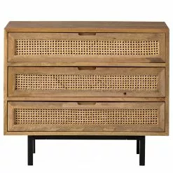 Ars manufacti Kommode Vina I - Mango massiv / Wiener Geflecht - Mango / Schwarz -Büromöbel Verkaufsgeschäft 1000178079 200225 13061300022 DETAILS P000000001000178079