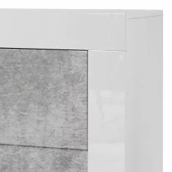 LC Spa Sideboard Easy II - Hochglanz Weiß / Beton Dekor -Büromöbel Verkaufsgeschäft 1000178265 201029 08531000576 DETAILS P000000001000178265