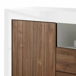 LC Spa Sideboard Urbino I - Nussbaum Dekor / Weiß -Büromöbel Verkaufsgeschäft 1000178439 201029 08564200614 DETAILS P000000001000178439