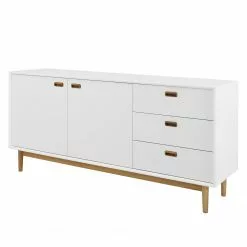 Tenzo Sideboard Svea II - Weiß / Eiche Dekor