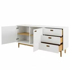 Tenzo Sideboard Svea II - Weiß / Eiche Dekor -Büromöbel Verkaufsgeschäft 1000179426 210728 10150400047 DETAILS P000000001000179426