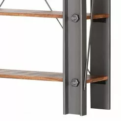 Red Living Regal Linx - Mango massiv - Mango / Stahl Dekor - Breite: 150 cm -Büromöbel Verkaufsgeschäft 1000180835 190705 10234000019 DETAILS P000000001000180835