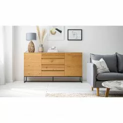 Ars Natura Sideboard Nozza II - Echtholzfurnier - Eiche / Schwarz -Büromöbel Verkaufsgeschäft 1000182814 200306 14374700001 MOOD DETAILS P000000001000182814 mood