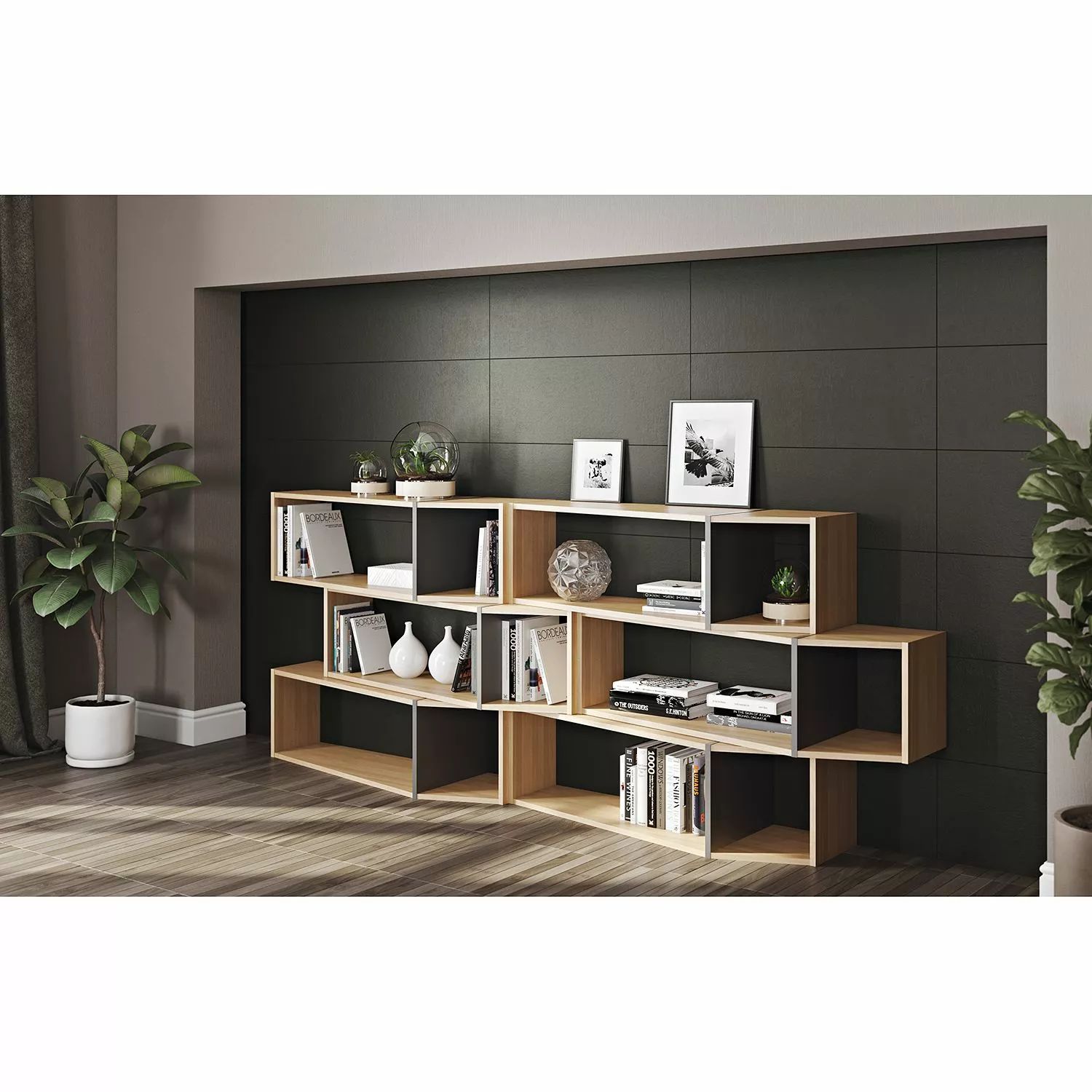 Temahome Regal One II - Eiche / Schwarz 4 Temahome Regal One II - Eiche / Schwarz – Bild 2