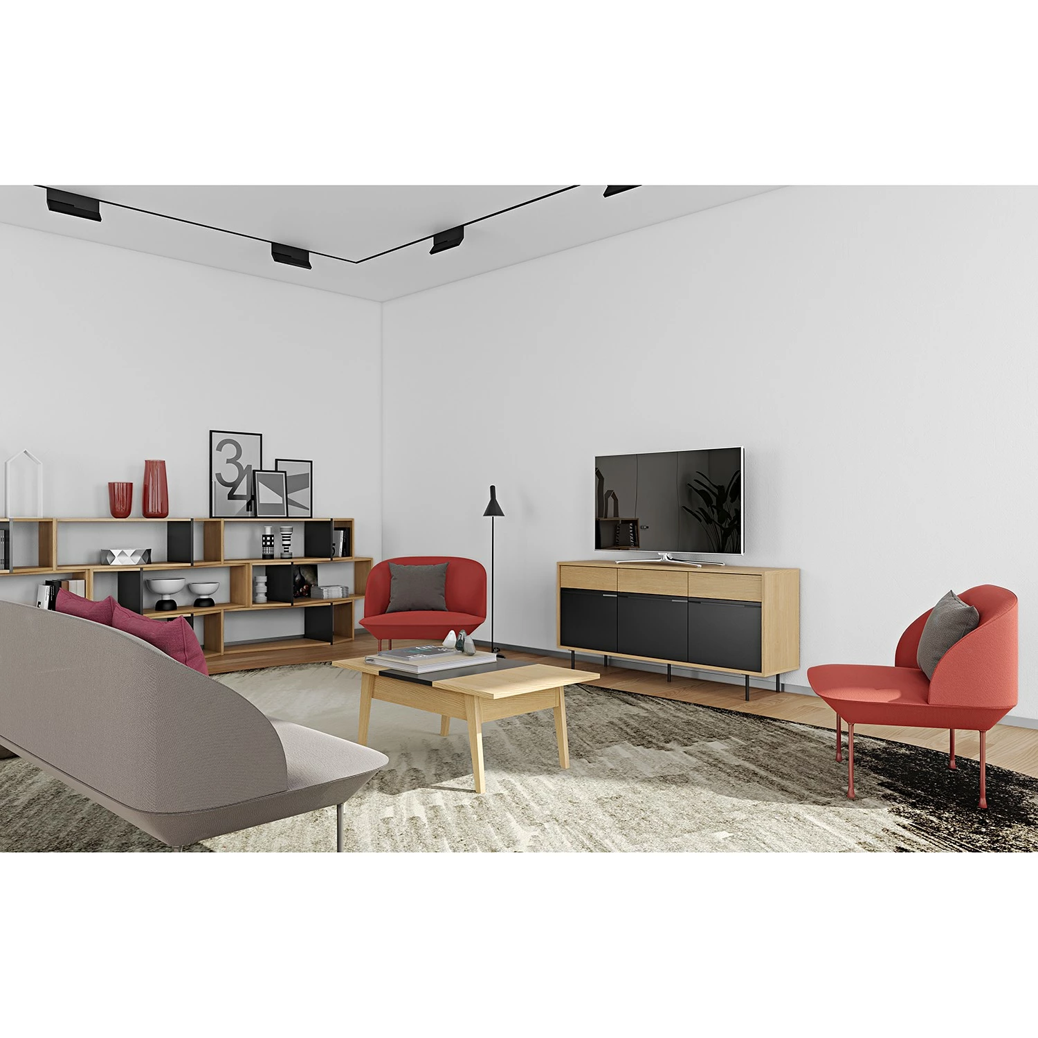 Temahome Regal One II - Eiche / Schwarz 5 Temahome Regal One II - Eiche / Schwarz – Bild 3