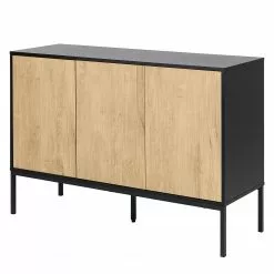 Red Living Sideboard Coogee - Wildeiche Hell Dekor / Schwarz