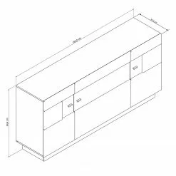 Fredriks Sideboard Bylas - Hochglanz Weiß -Büromöbel Verkaufsgeschäft 1000186228 190916 07213500005 SKETCH DETAILS P000000001000186228 sketch