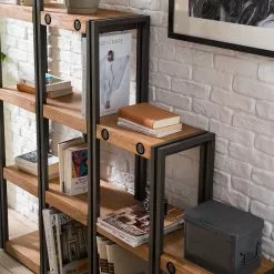 Ars manufacti Stufenregal Manchester - Akazie massiv / Metall - Akazie / Anthrazit -Büromöbel Verkaufsgeschäft 1000187007 200319 06285600011 DETAILS P000000001000187007