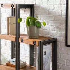 Ars manufacti Stufenregal Manchester - Akazie massiv / Metall - Akazie / Anthrazit -Büromöbel Verkaufsgeschäft 1000187007 200319 06285800012 DETAILS P000000001000187007