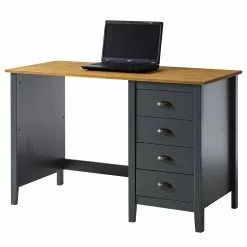 Maison Belfort Schreibtisch Rivery - Kiefer massiv - Anthrazit -Büromöbel Verkaufsgeschäft 1000187583 200205 11113400089 DETAILS P000000001000187583