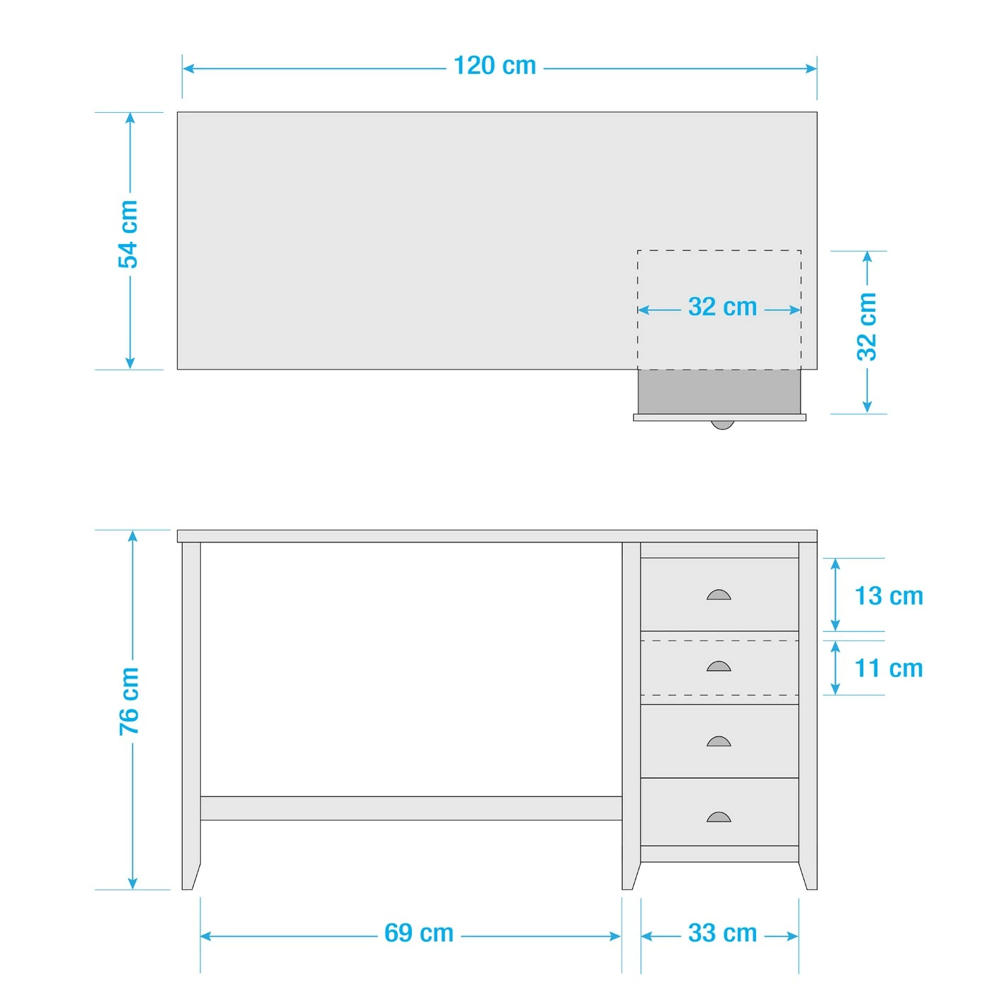 Maison Belfort Schreibtisch Rivery - Kiefer massiv - Weiß 17 Maison Belfort Schreibtisch Rivery - Kiefer massiv - Weiß – Bild 15