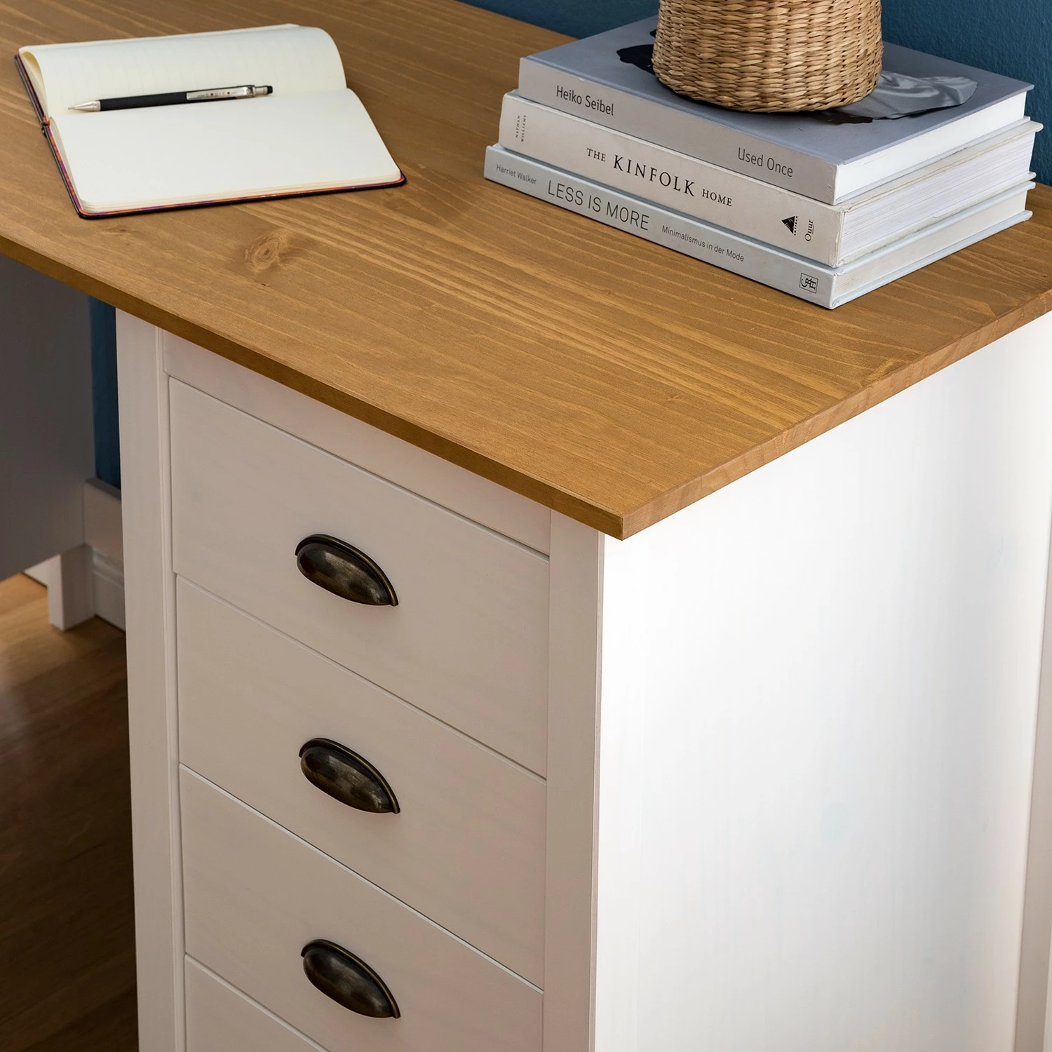 Maison Belfort Schreibtisch Rivery - Kiefer massiv - Weiß 13 Maison Belfort Schreibtisch Rivery - Kiefer massiv - Weiß – Bild 11