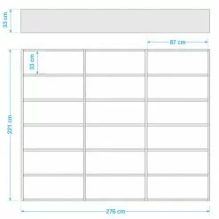 Loftscape Bücherregal Empire - Cremeweiß - Höhe: 221 cm - Breite: 276 cm -Büromöbel Verkaufsgeschäft 1000188192 190925 11273400013 SKETCH DETAILS P000000001000188192 sketch