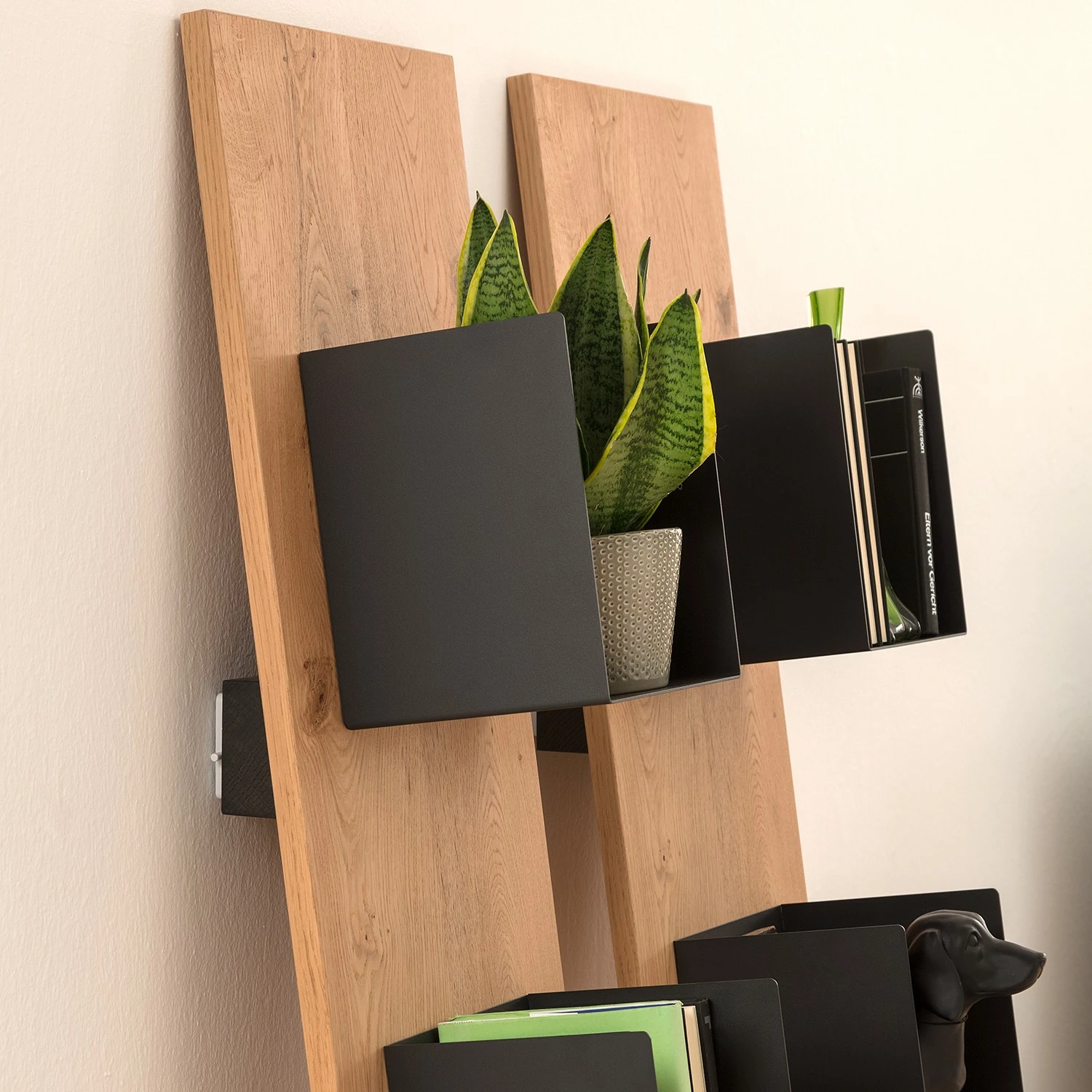 GWINNER Regal Style II - Echtholzfurnier / Metall - Eiche / Anthrazit 5 GWINNER Regal Style II - Echtholzfurnier / Metall - Eiche / Anthrazit – Bild 3