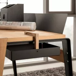 GWINNER Schreibtisch Style - Eiche massiv / Metall - Eiche / Anthrazit 9 GWINNER Schreibtisch Style - Eiche massiv / Metall - Eiche / Anthrazit -Büromöbel Verkaufsgeschäft 1000188730 190926 06090500050 DETAILS P000000001000188730