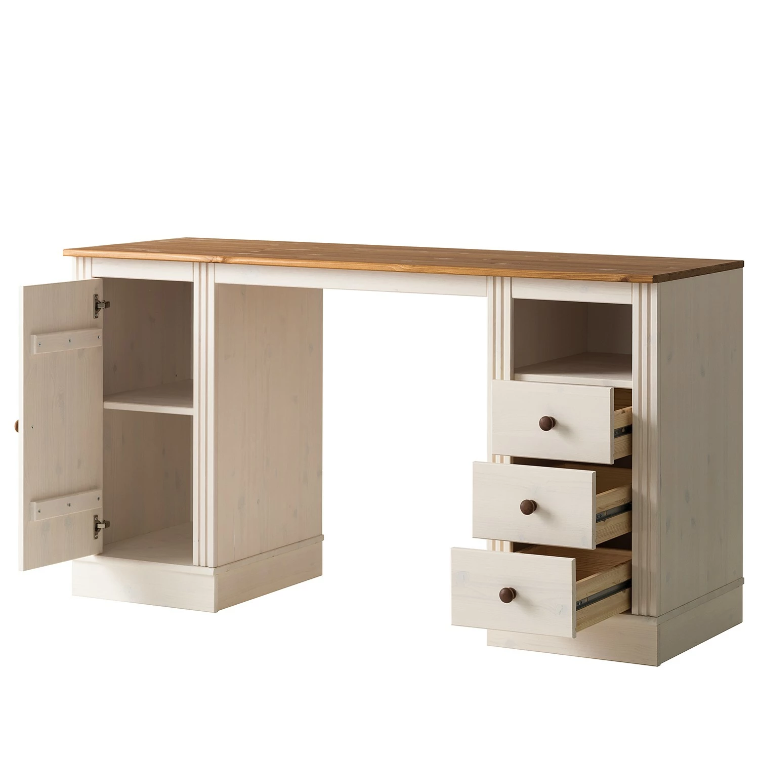 Maison Belfort Schreibtisch Lillehammer - Kiefer massiv - Kiefer Weiß / Kiefer Honig 6 Maison Belfort Schreibtisch Lillehammer - Kiefer massiv - Kiefer Weiß / Kiefer Honig – Bild 4