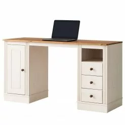 Maison Belfort Schreibtisch Lillehammer - Kiefer massiv - Kiefer Weiß / Kiefer Honig 30 Maison Belfort Schreibtisch Lillehammer - Kiefer massiv - Kiefer Weiß / Kiefer Honig -Büromöbel Verkaufsgeschäft 1000188926 200218 06185000013 DETAILS P000000001000188926