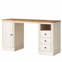 Maison Belfort Schreibtisch Lillehammer - Kiefer massiv - Kiefer Weiß / Kiefer Honig