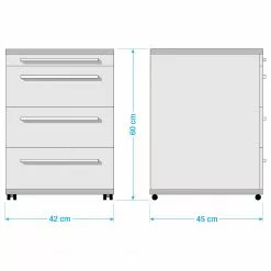 Germania Rollcontainer Eugene - Anthrazit / Nussbaum Dekor 17 Germania Rollcontainer Eugene - Anthrazit / Nussbaum Dekor -Büromöbel Verkaufsgeschäft 1000189457 211124 0852410000505 SKETCH DETAILS P000000001000189457 sketch