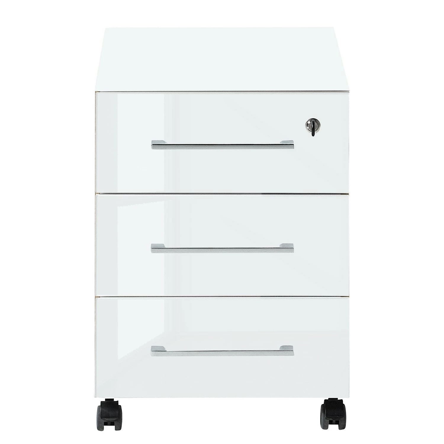 Rollcontainer Monteria - Glas - Weiß / Eiche Navarra Dekor 5 Rollcontainer Monteria - Glas - Weiß / Eiche Navarra Dekor – Bild 3