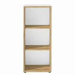 Germania Regal Monteria - Glas - Weiß / Eiche Navarra Dekor -Büromöbel Verkaufsgeschäft 1000189533 191022 12044900060 DETAILS P000000001000189533