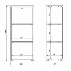 Germania Regal Monteria - Glas - Weiß / Eiche Navarra Dekor -Büromöbel Verkaufsgeschäft 1000189533 191022 12044900061 SKETCH DETAILS P000000001000189533 sketch