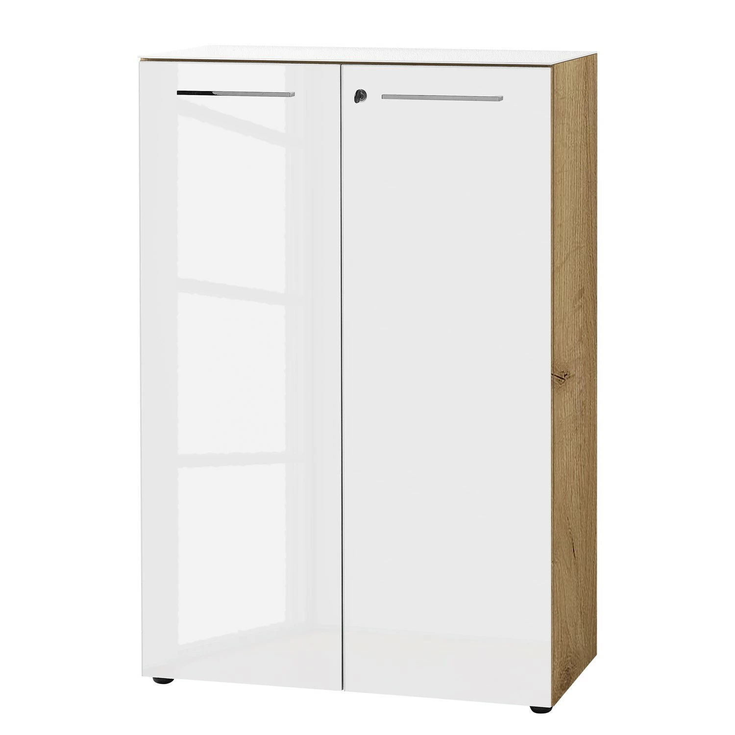 Germania Büroset Monteria I (5-teilig) - Glas - Weiß / Eiche Navarra Dekor 6 Germania Büroset Monteria I (5-teilig) - Glas - Weiß / Eiche Navarra Dekor – Bild 4