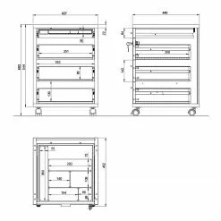 Germania Büroset Svene (3-teilig) - Weiß / Eiche Sonoma Dekor -Büromöbel Verkaufsgeschäft 1000189540 191022 12045700130 SKETCH DETAILS P000000001000189540 sketch