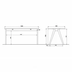 Germania Büroset Svene (3-teilig) - Weiß / Eiche Sonoma Dekor -Büromöbel Verkaufsgeschäft 1000189540 191022 12045700131 SKETCH DETAILS P000000001000189540 sketch