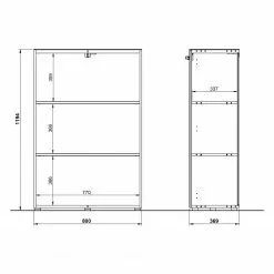 Germania Aktenschrank Monteria I - Glas - Weiß / Eiche Navarra Dekor -Büromöbel Verkaufsgeschäft 1000189544 191022 12050000164 SKETCH DETAILS P000000001000189544 sketch