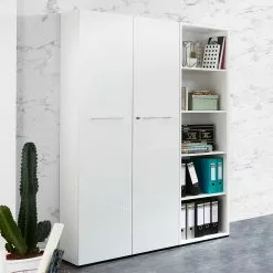 Germania Büroset Monteria III (2-teilig) - Glas - Weiß / Chrom