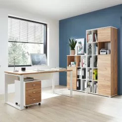 Germania Büroset Lioni II (4-teilig) - Eiche Navarra Dekor / Weiß