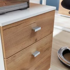 Germania Büroset Lioni II (4-teilig) - Eiche Navarra Dekor / Weiß -Büromöbel Verkaufsgeschäft 1000191071 191016 08103400058 DETAILS P000000001000191071